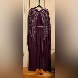 Elegant Plum Embellished Formal Dress